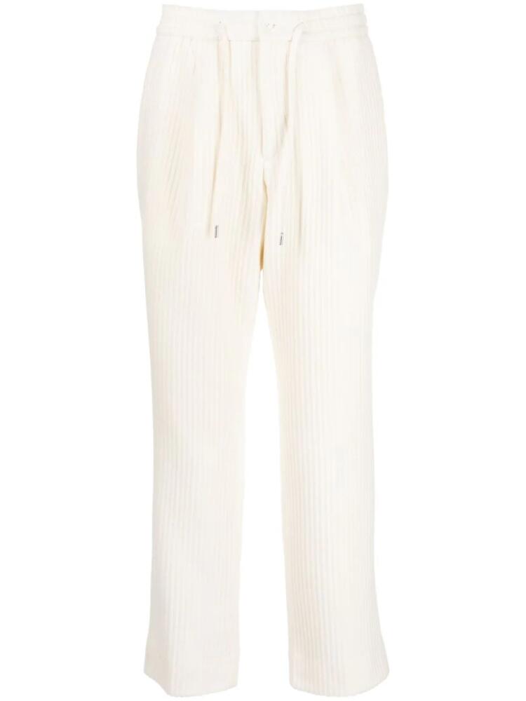 Man On The Boon. corduroy straight-leg trousers - White Cover