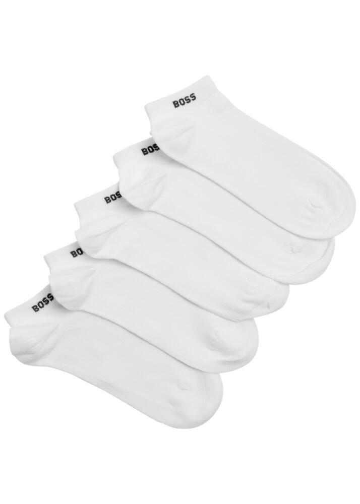 Boss Logo Cotton-blend Socks - set of Five - White Cover