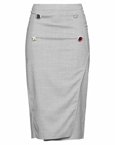 Vetements Woman Midi skirt Grey Virgin Wool, Elastane Cover