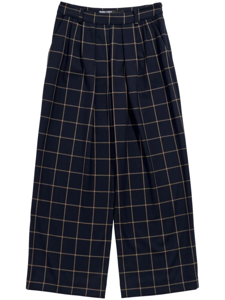 Bimba y Lola checked flared trousers - Blue Cover