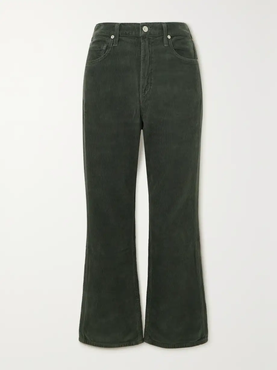 Citizens of Humanity - Isola Cotton-blend Corduroy Flared Pants - Green Cover