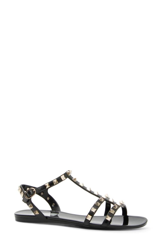 Valentino Garavani Rockstud T-Strap Sandal in Black Cover