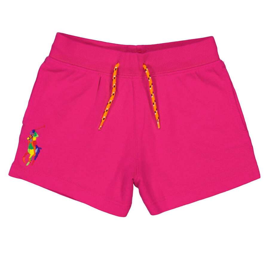 Polo Ralph Lauren Girls Accent Pink Big Pony Spa Cotton Terry Shorts Cover