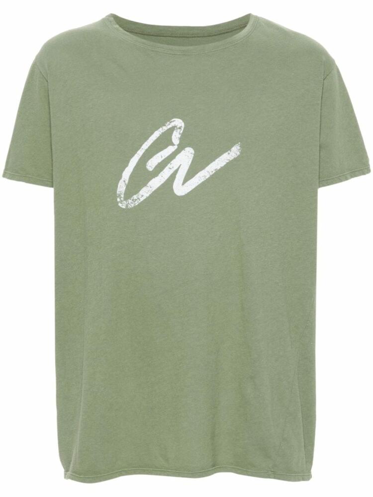 Greg Lauren logo-print cotton T-shirt - Green Cover