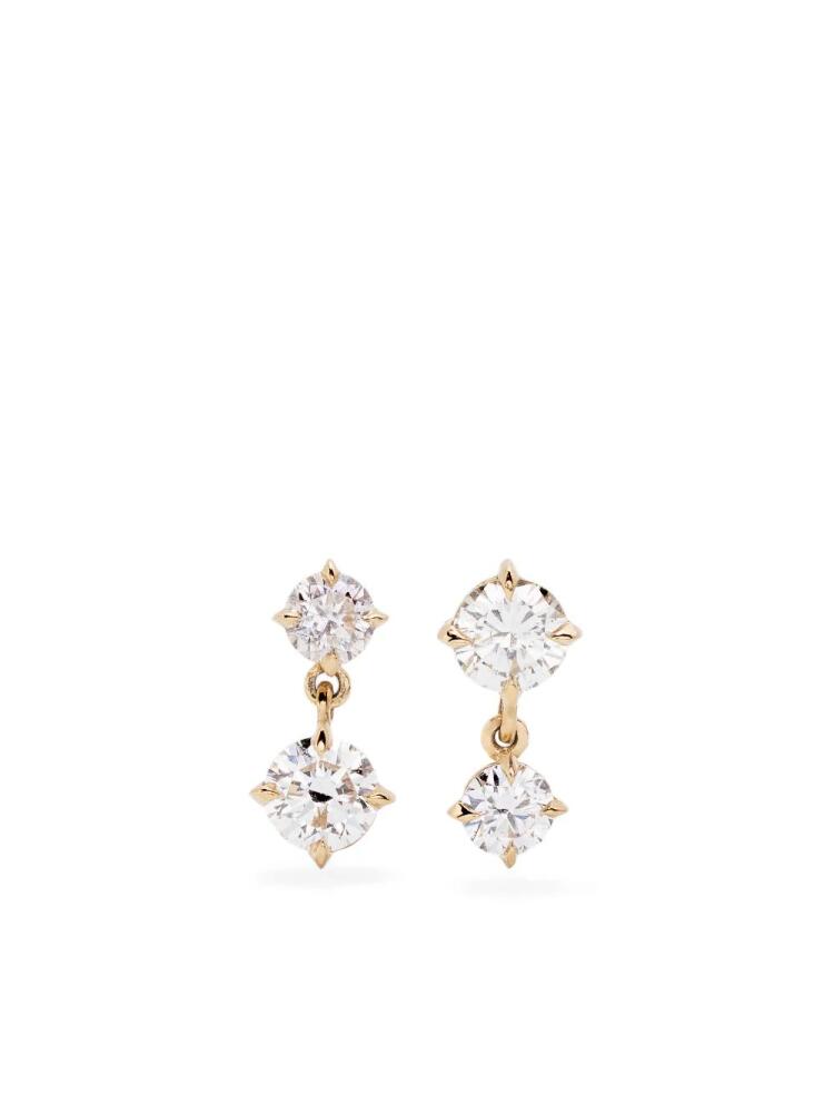 Lizzie Mandler Fine Jewelry 18kt yellow gold Large Alternating diamond drop earrings Cover