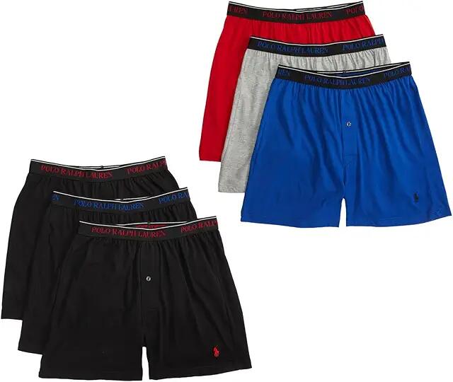 Polo Ralph Lauren Classic Fit Knit Boxer Brief (Polo Black/Sapphire Star/Andover Heather/Polo Black/RL2000 Red/P) Men's Underwear Cover