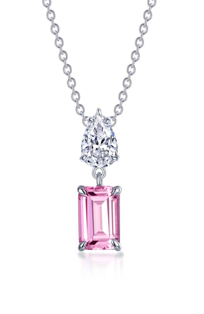 Lafonn Fancy Lab Grown Sapphire Pendant Necklace in Pink Cover