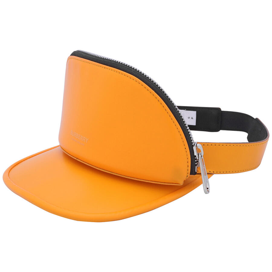 Burberry Ladies Bright Orange Zipped-Pouch Visor Hat Cover