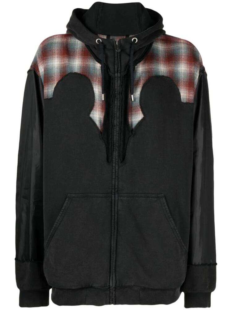 Maison Margiela x Pendleton yoke-detail zip-up hoodie - Black Cover