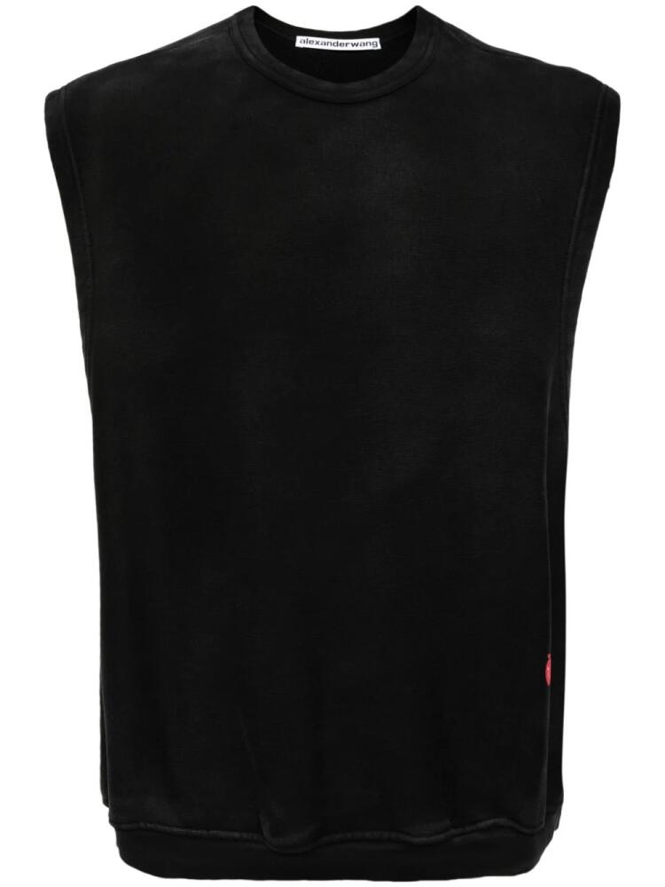 Alexander Wang logo-print sleeveless cotton jumper - Black Cover