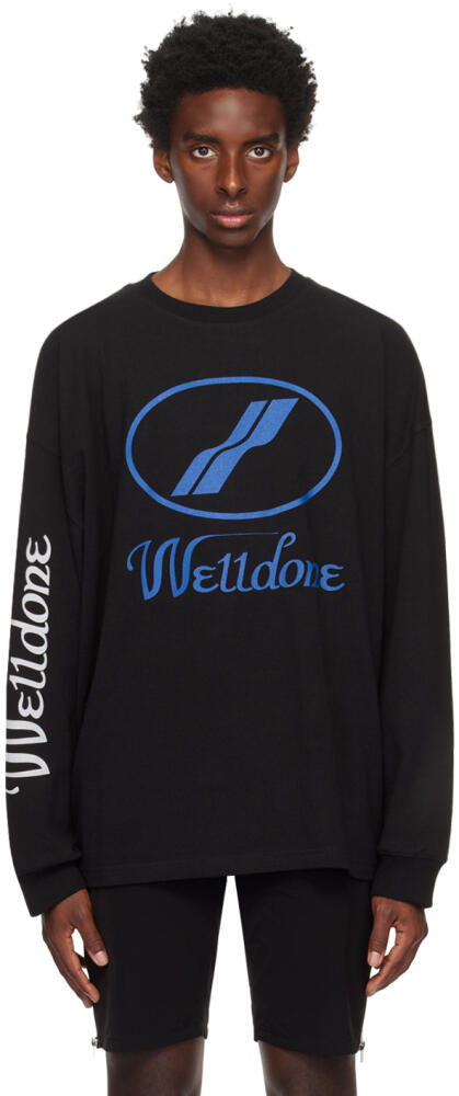 We11done Black Printed Long Sleeve T-Shirt Cover