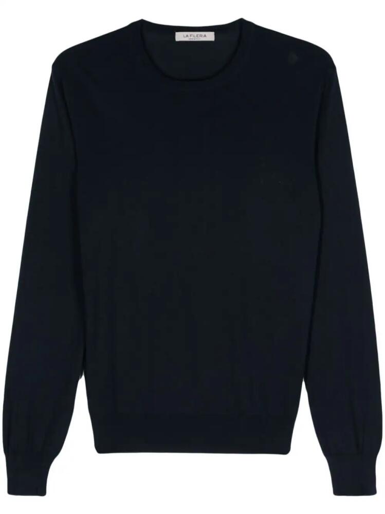 Fileria fine-knit cotton jumper - Blue Cover