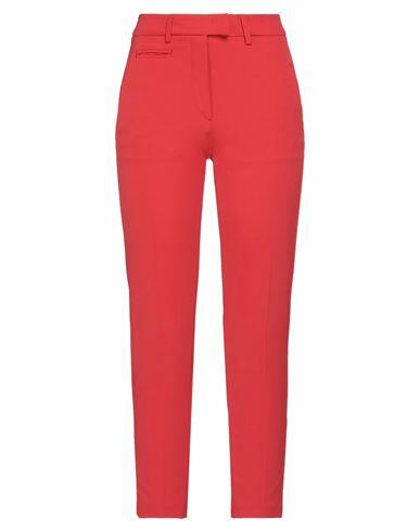 Dondup Woman Pants Red Polyester, Elastane Cover