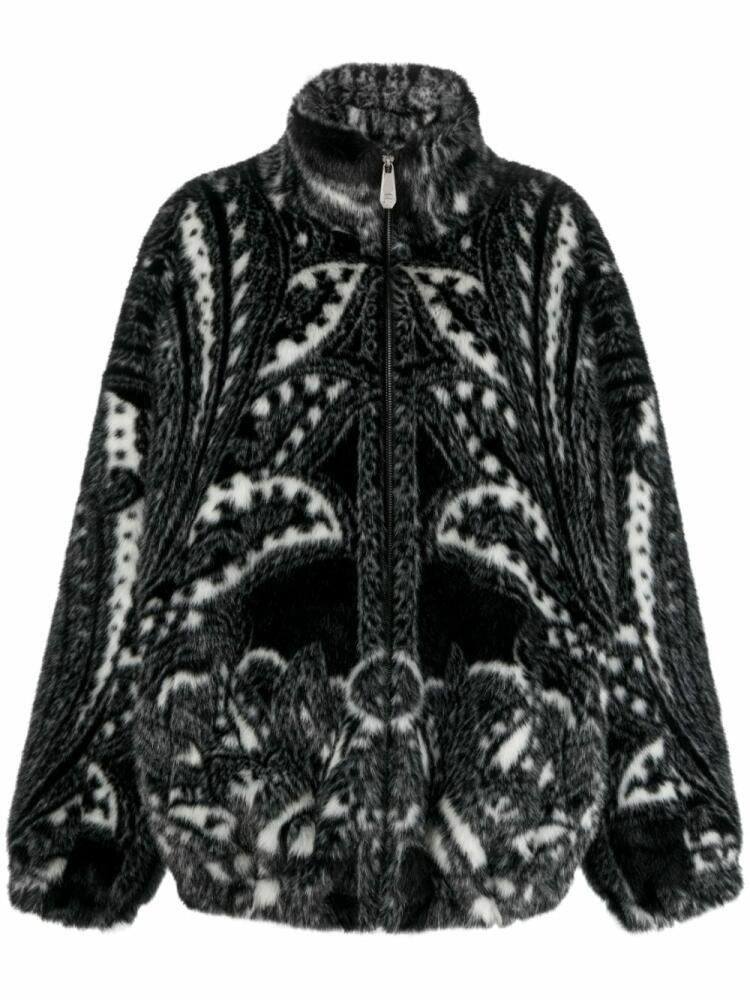 Philipp Plein paisley-print oversize bomber jacket - Black Cover