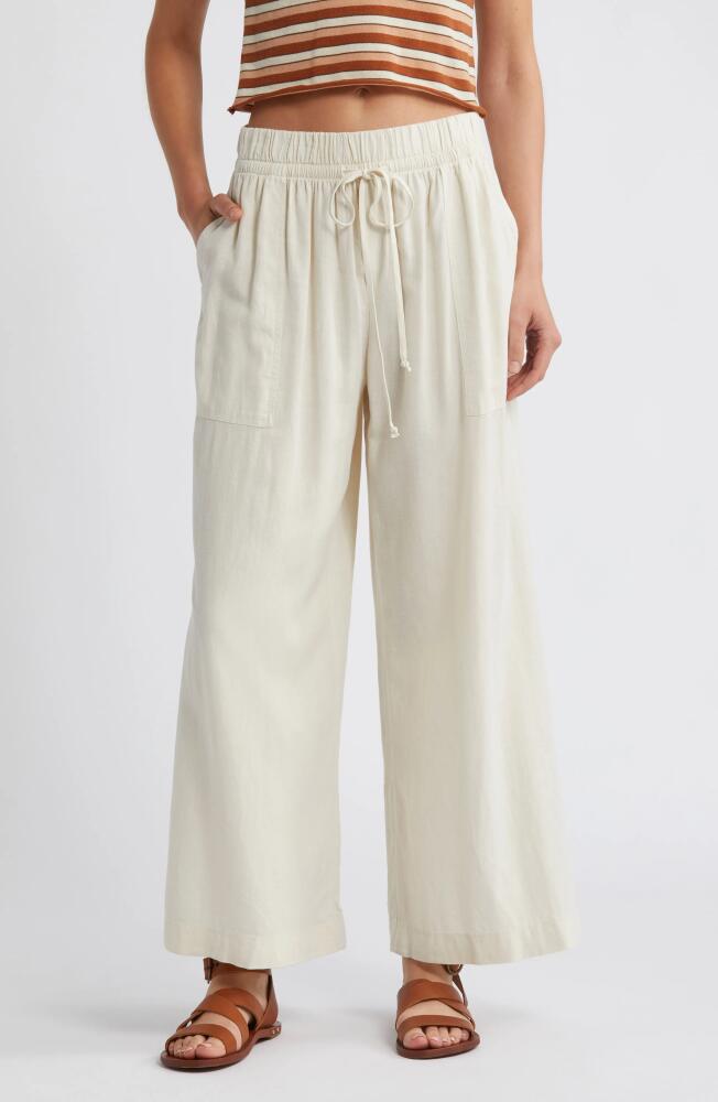 Treasure & Bond Utility Linen Blend Drawstring Pants in Ivory Dove Cover