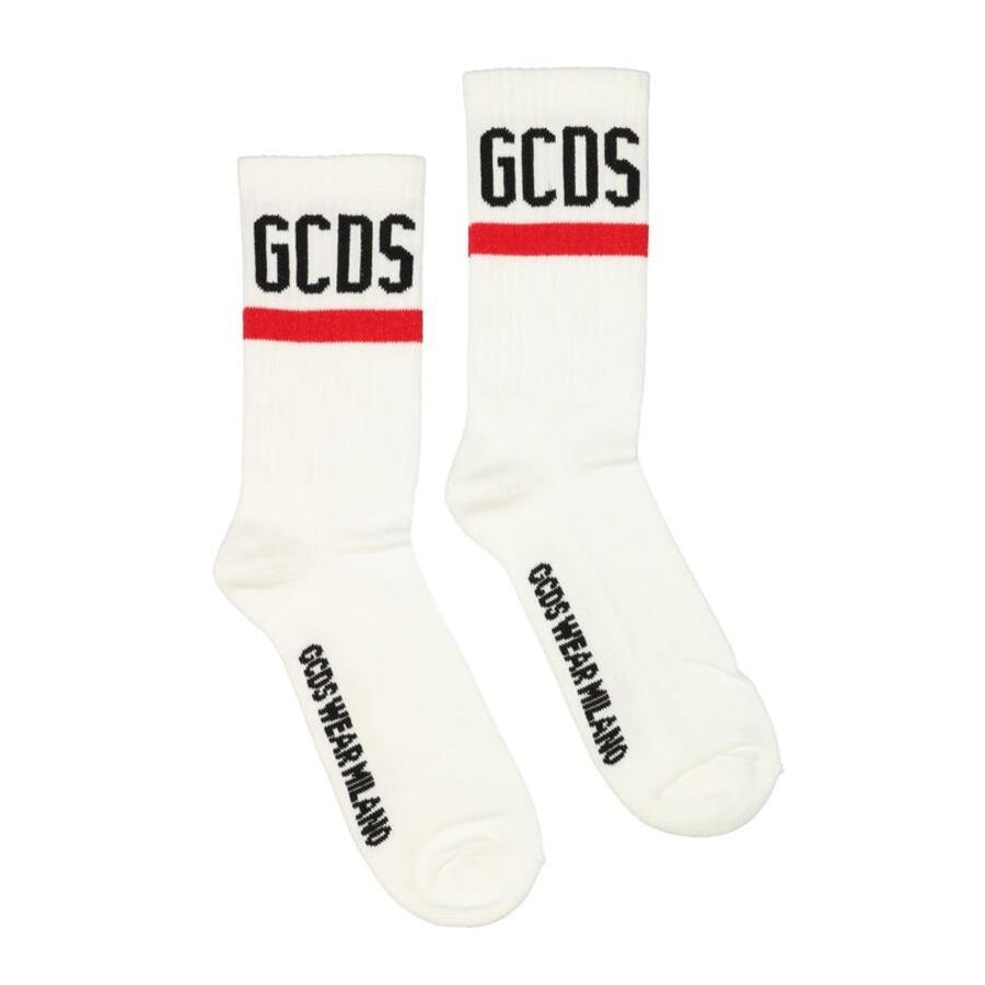 GCDS Logo Brand White Socks Cover