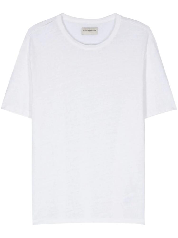 Officine Generale mélange shortsleeved T-shirt - White Cover