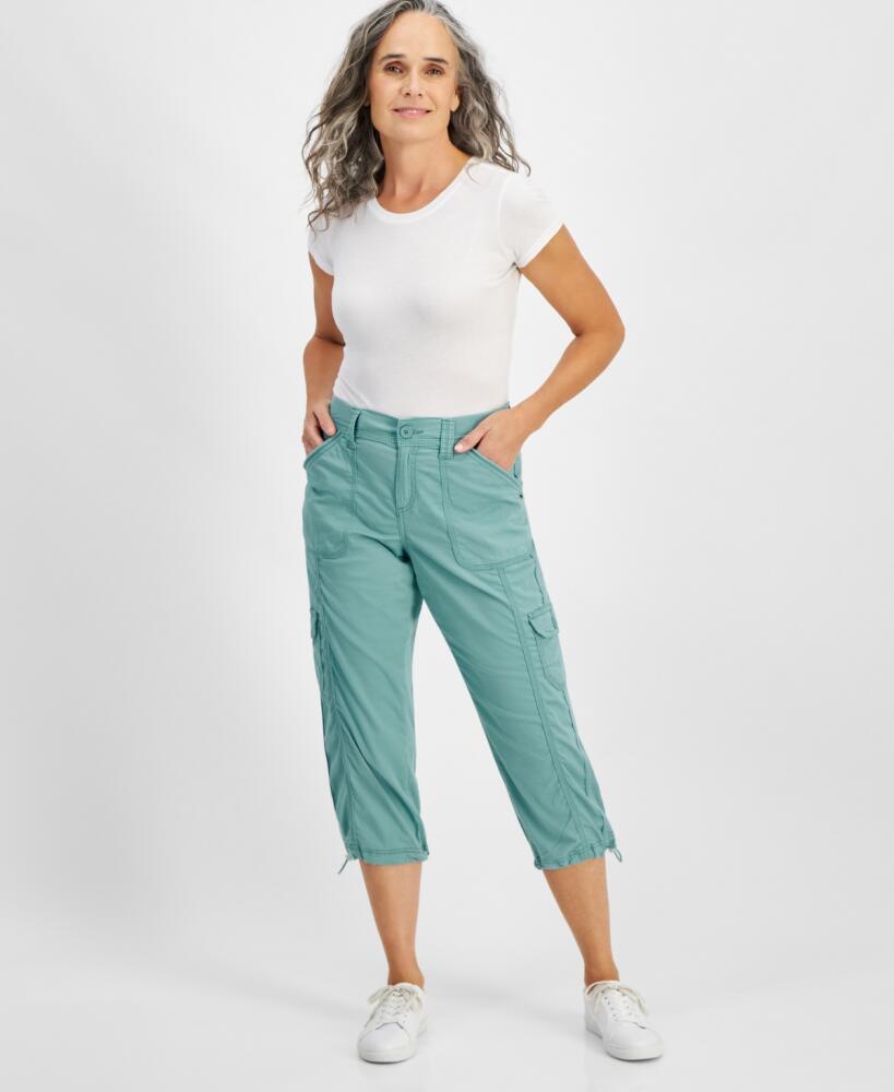 Style & Co Women's Cargo Capri Pants, Created for Macy's - Sea Spray Cover