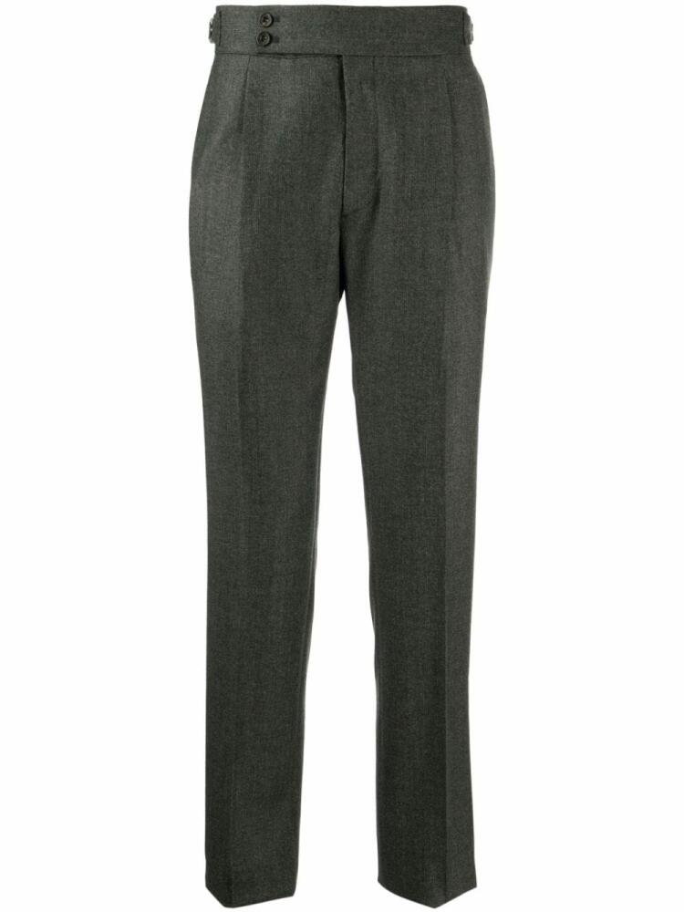 Man On The Boon. pleated mélange tailored trousers - Green Cover