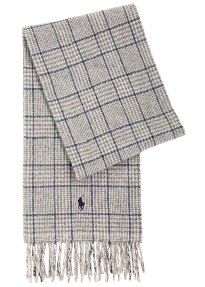 Polo Ralph Lauren Checked Wool-blend Scarf - Grey Cover