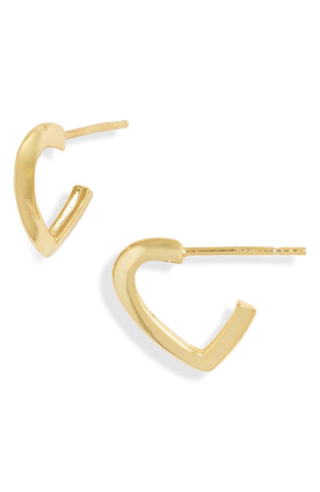 Argento Vivo Sterling Silver Mini Heart Hoop Earrings in Gold Cover