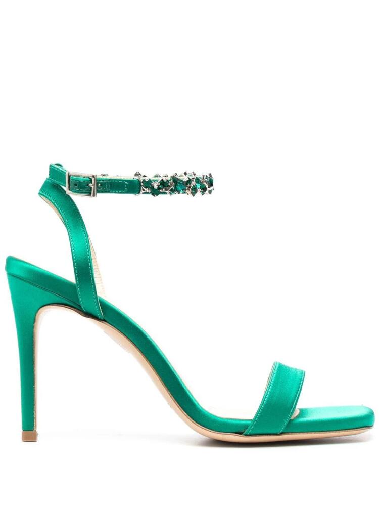 P.A.R.O.S.H. 110mm crystal ankle-strap sandals - Green Cover