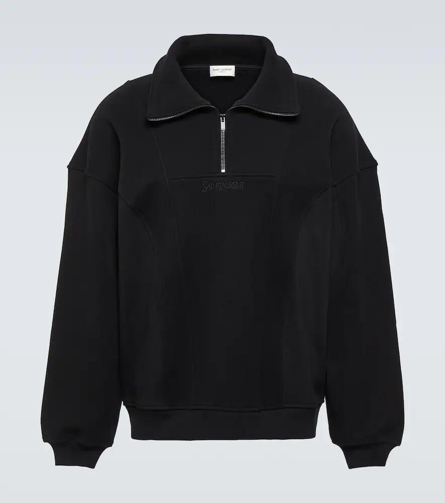 Saint Laurent Cotton fleece half-zip sweatshirt Cover