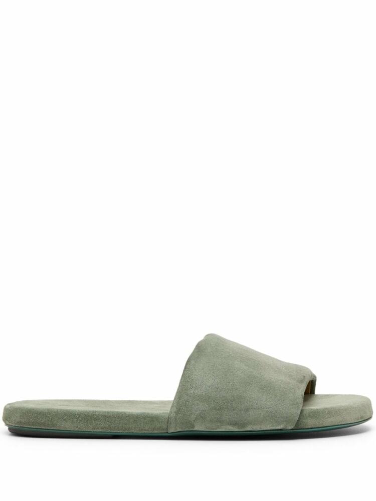 Marsèll padded suede slides - Green Cover