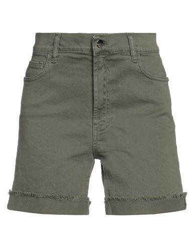 Kaos Jeans Woman Shorts & Bermuda Shorts Military green Cotton, Elastane Cover