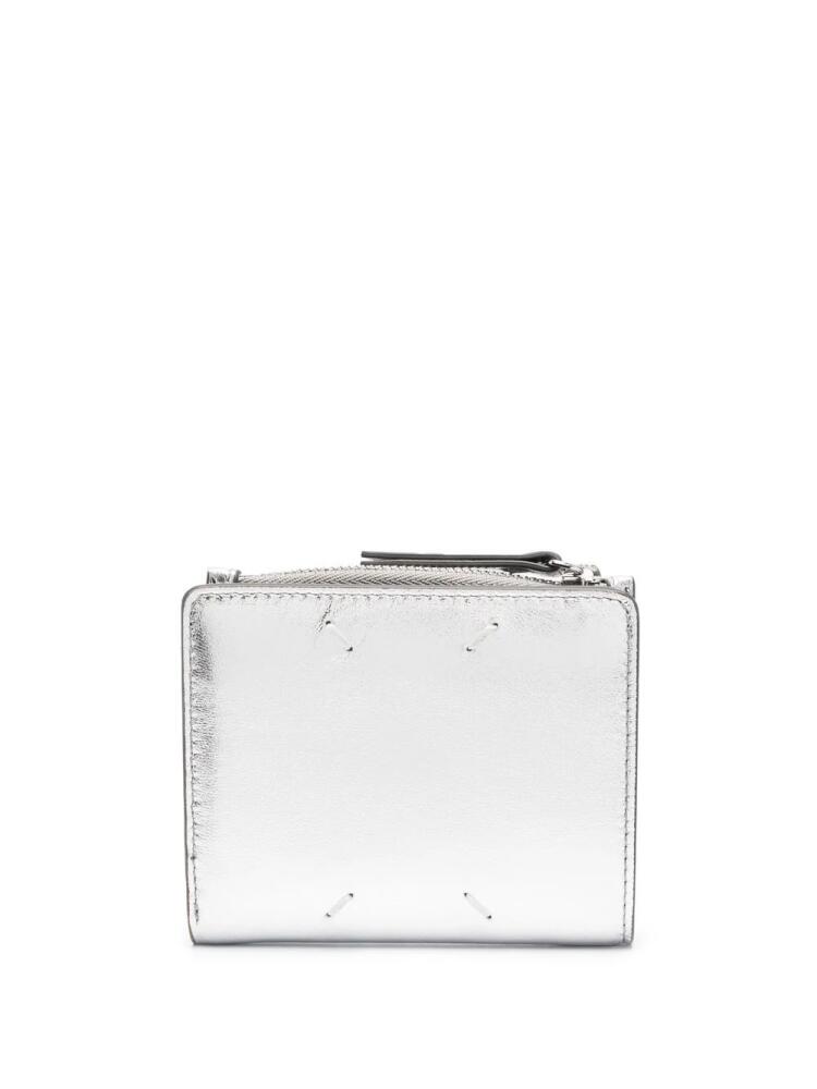 Maison Margiela four-stitch metallic wallet - Silver Cover