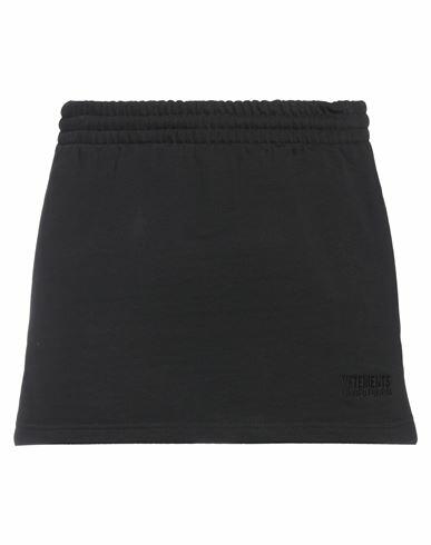 Vetements Woman Mini skirt Black Cotton, Elastane Cover