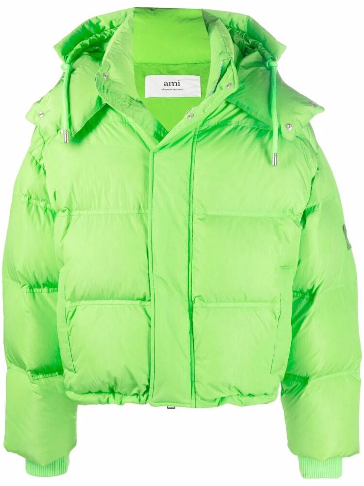 AMI Paris Ami de Coeur puffer jacket - Green Cover