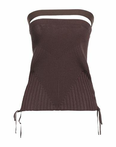 Andreādamo Woman Top Dark brown Viscose, Polyester, Polyamide, Elastane Cover