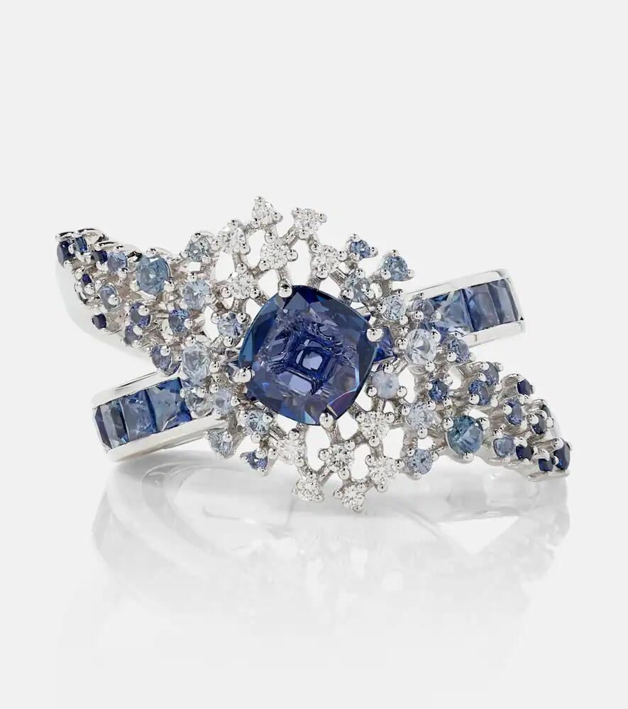 Ananya Scatter Orbit 18kt white gold ring with sapphires and diamonds Cover