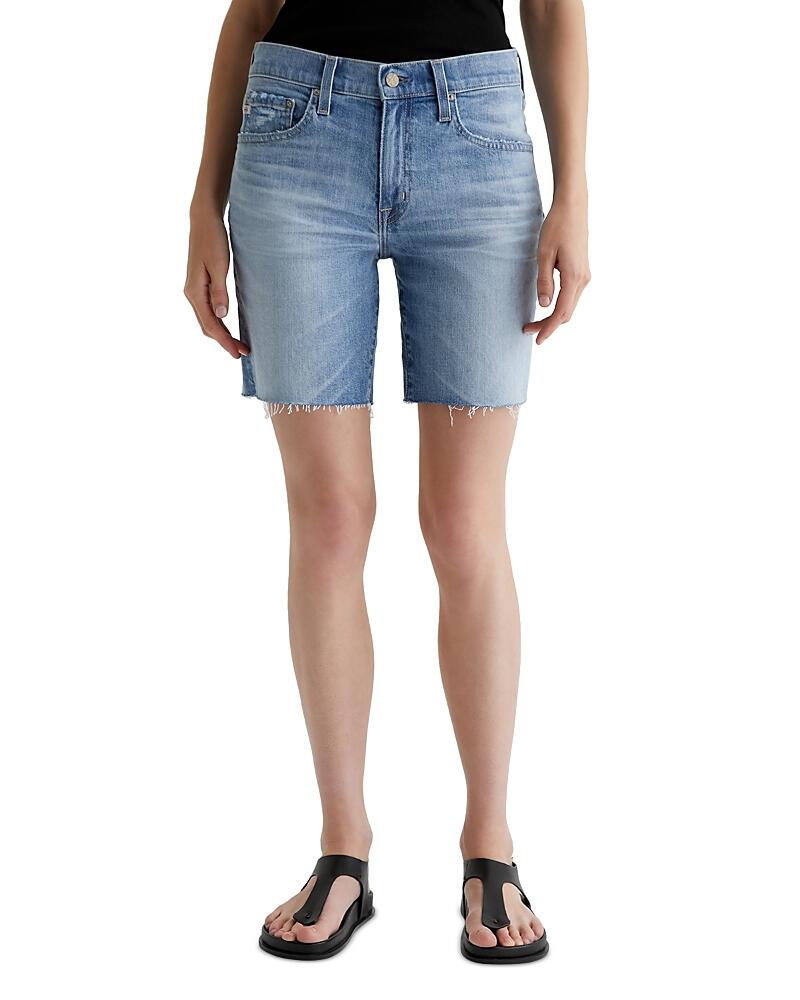 Ag Mid Rise Ex Boyfriend Raw Hem Jean Shorts in 22 Years Cover