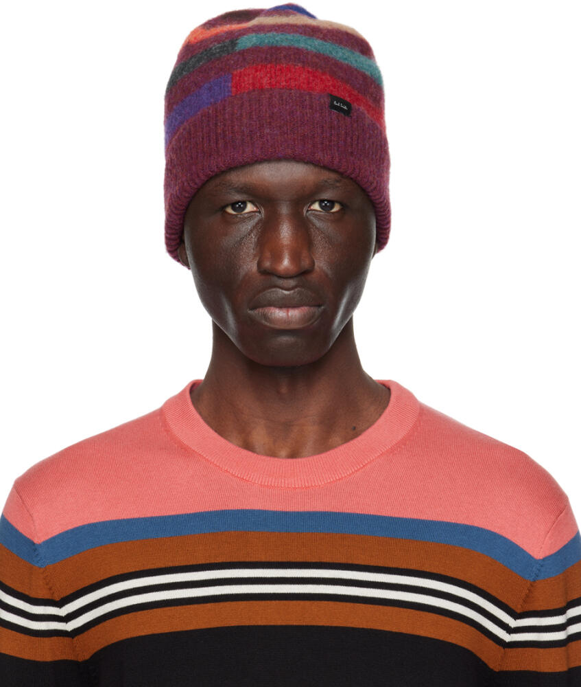 Paul Smith Burgundy Glassette Beanie Cover