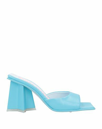 Chiara Ferragni Woman Sandals Sky blue Soft Leather Cover