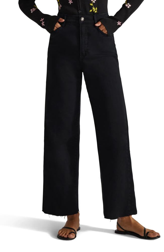 Favorite Daughter The Mischa Raw Hem Super High Waist Wide Leg Jeans in Licorice Cover