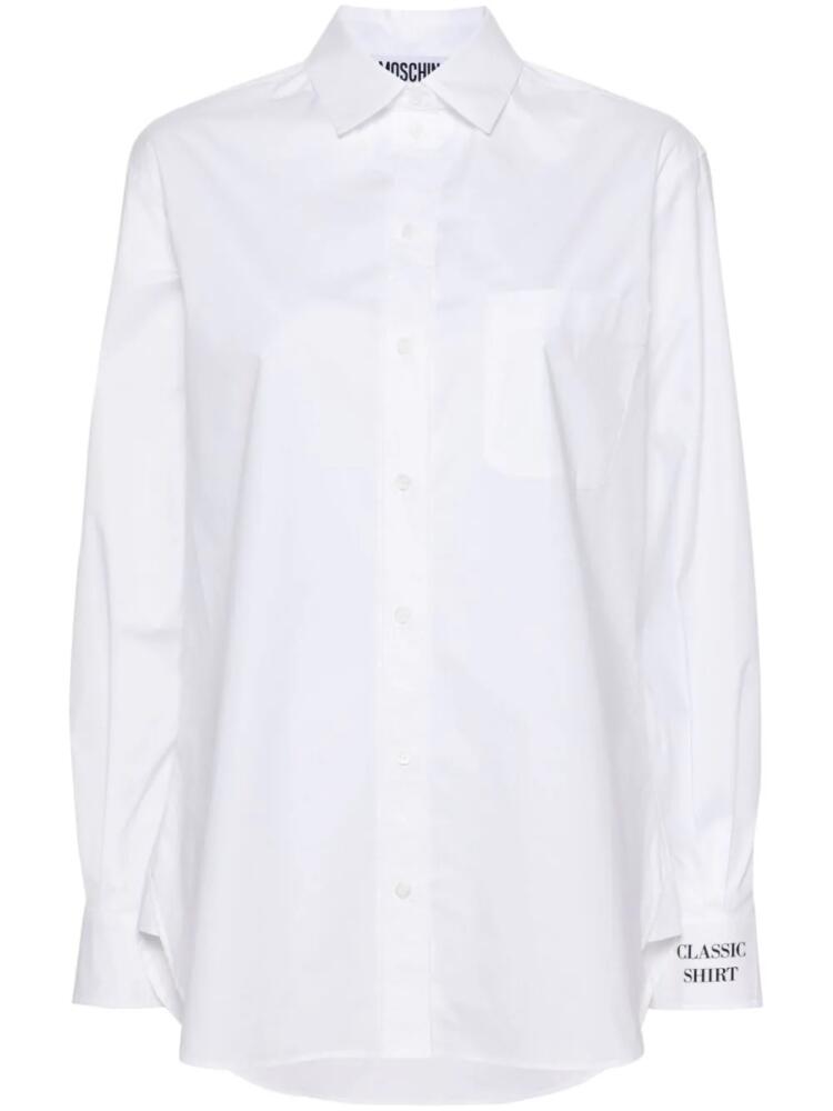 Moschino chest-pocket poplin shirt - White Cover