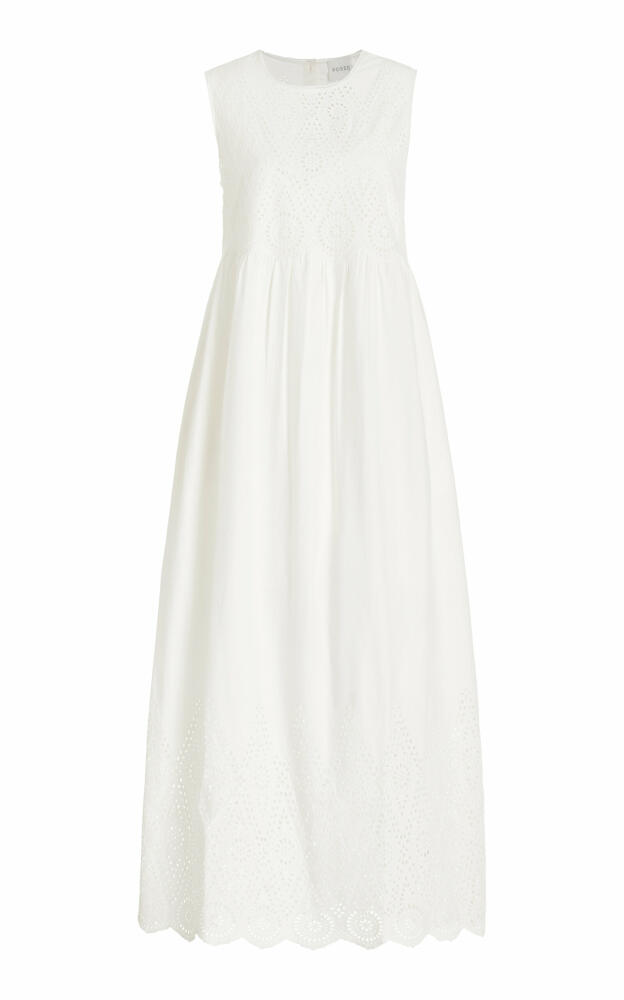 Posse - Louisa Broderie Anglaise Cotton Maxi Dress - White Cover