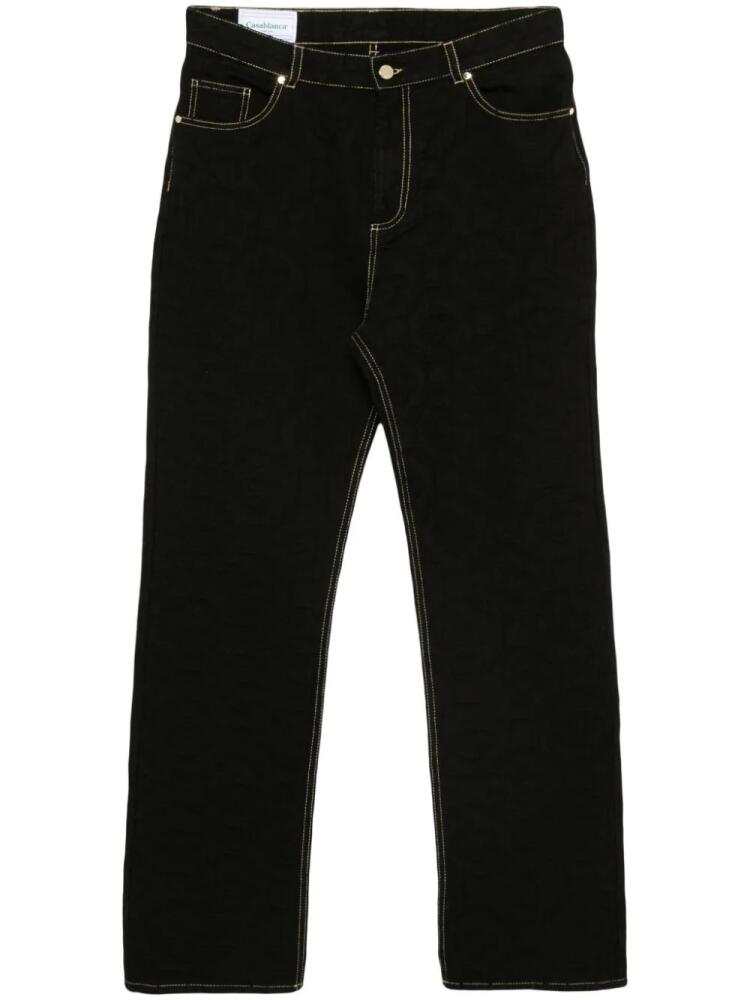 Casablanca logo-jacquard jeans - Black Cover