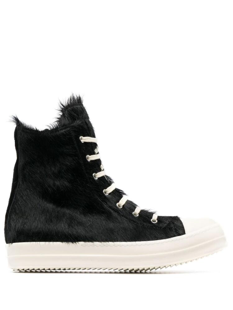 Rick Owens high-top shearling sneakers - Black Cover