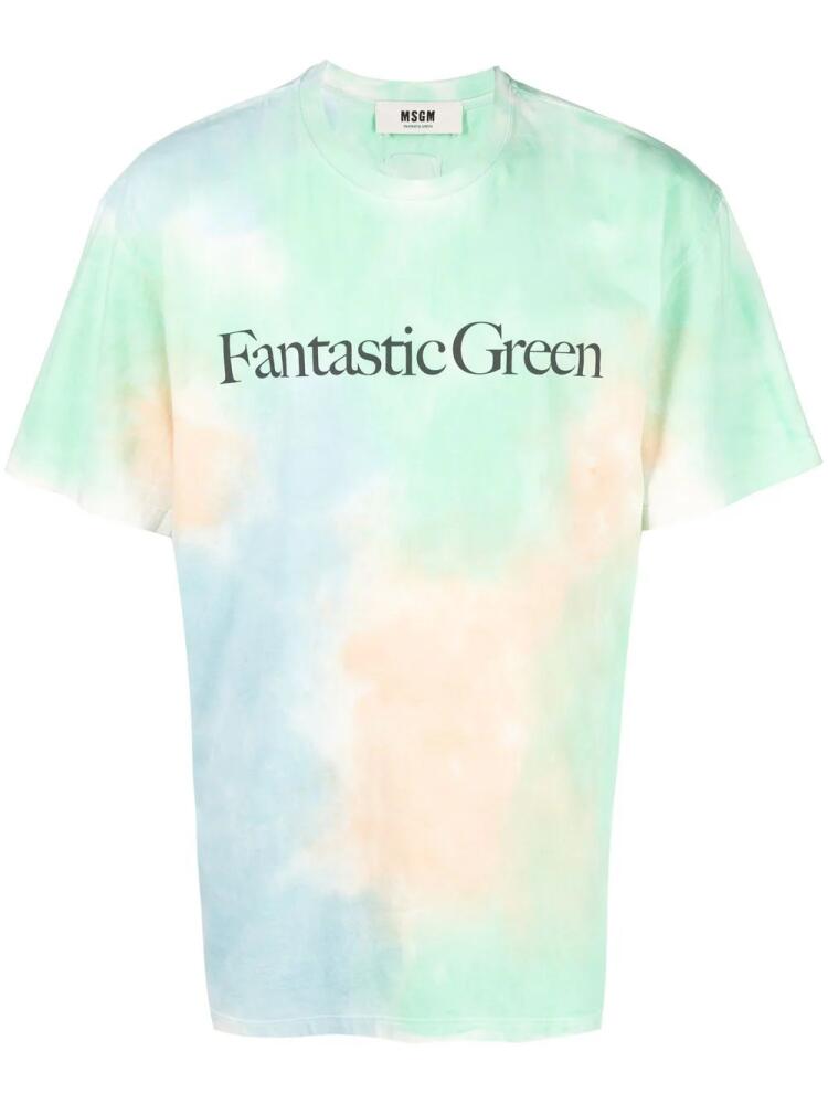 MSGM Fantastic Green tie-dye T-shirt Cover