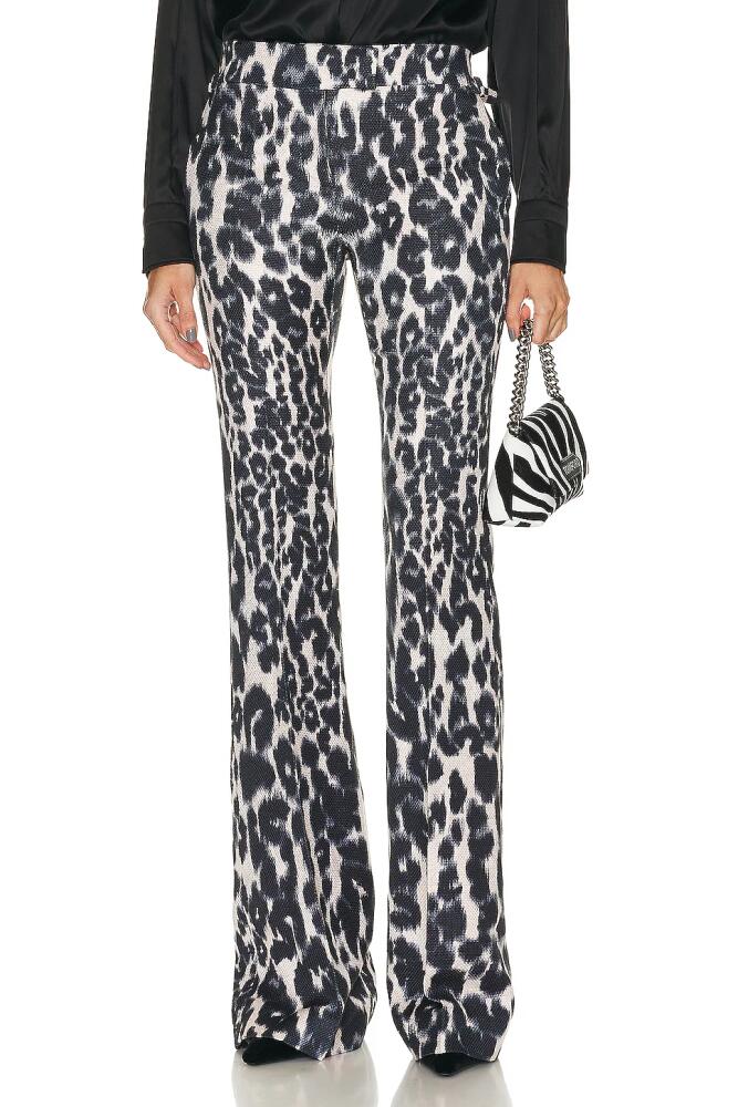 TOM FORD Leopard Printed Flare Pant in Black,White Cover