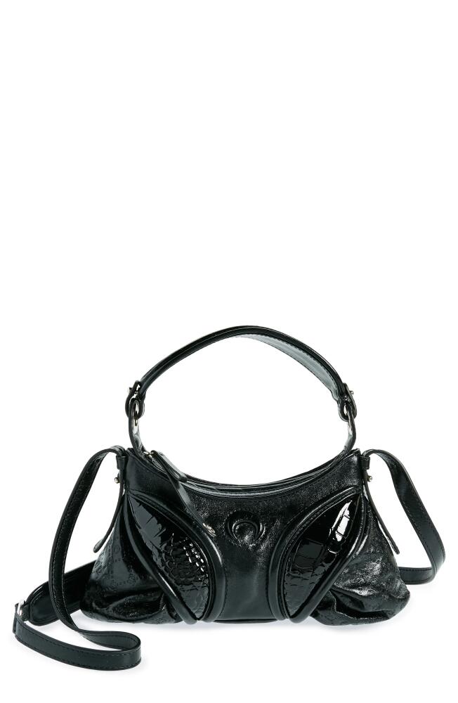 Marine Serre Mini Futura Mixed Media Crossbody Bag in Black Cover