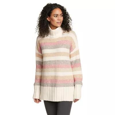 Eddie Bauer Women's Rest & Repeat Funnel-Neck Sweater - Stripe Cover