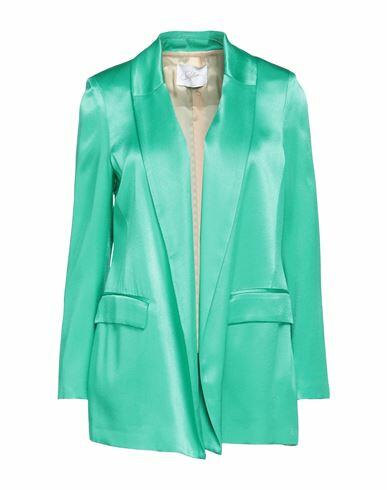 Soallure Woman Blazer Emerald green Viscose Cover