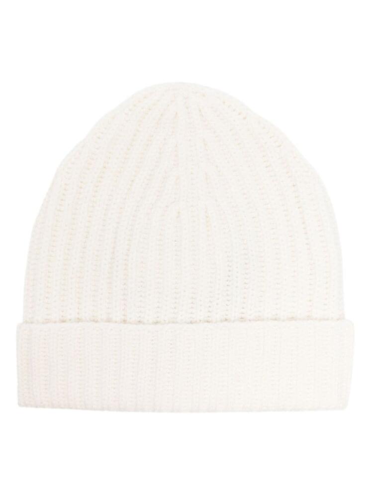 Malo ribbed-knit cashmere beanie - White Cover