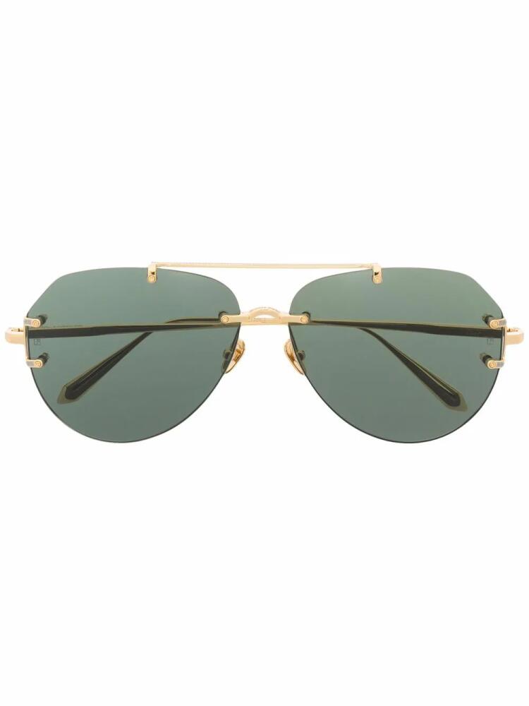 Linda Farrow pilot-frame sunglasses - Gold Cover