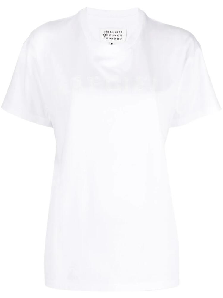 Maison Margiela logo-print jersey T-shirt - White Cover